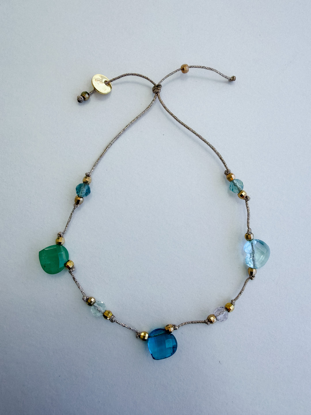 Martha Gemstone Bracelet - Three Hearts Blue Topaz