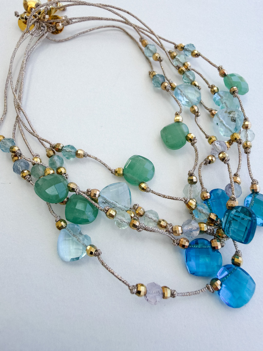 Martha Gemstone Bracelet - Three Hearts Blue Topaz