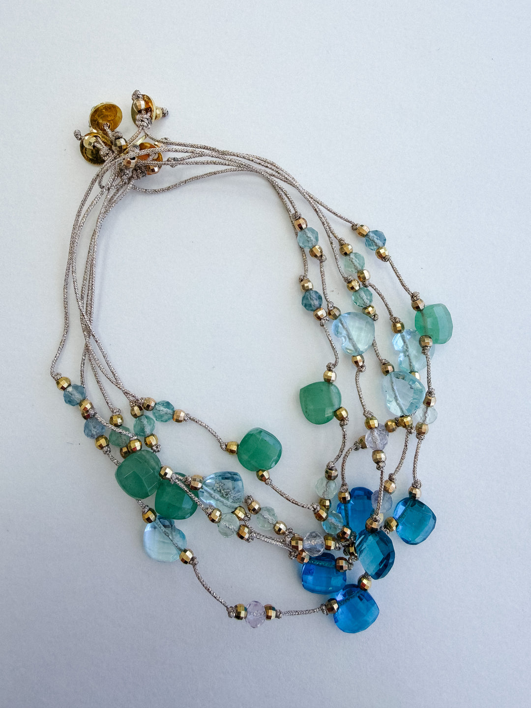 Martha Gemstone Bracelet - Three Hearts Blue Topaz