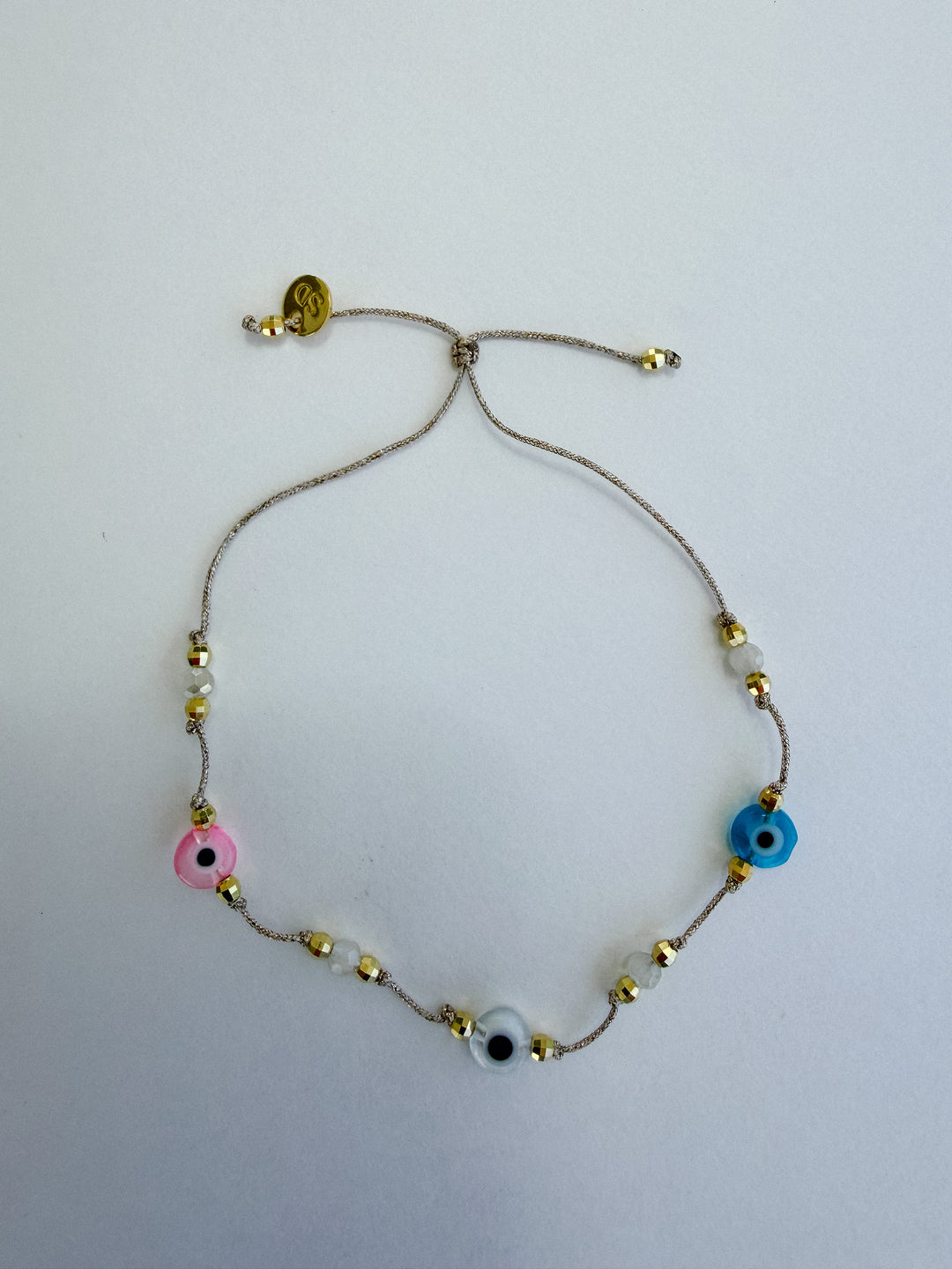 Greek Eye Mataki Bracelet - Pink, Blue, White