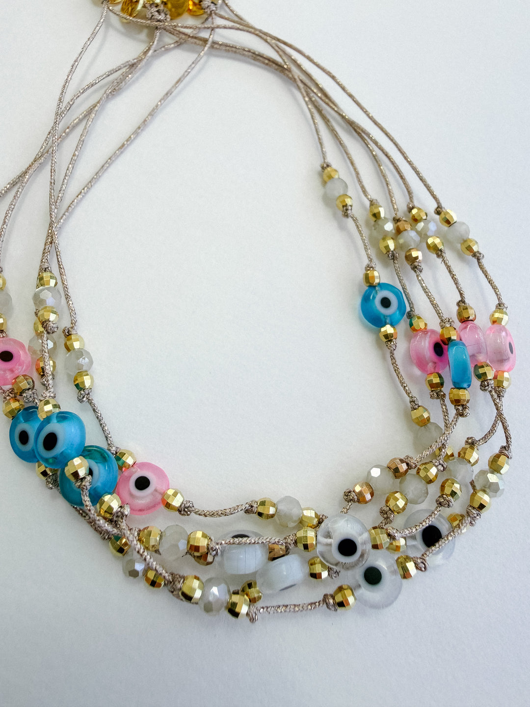 Greek Eye Mataki Bracelet - Pink, Blue, White