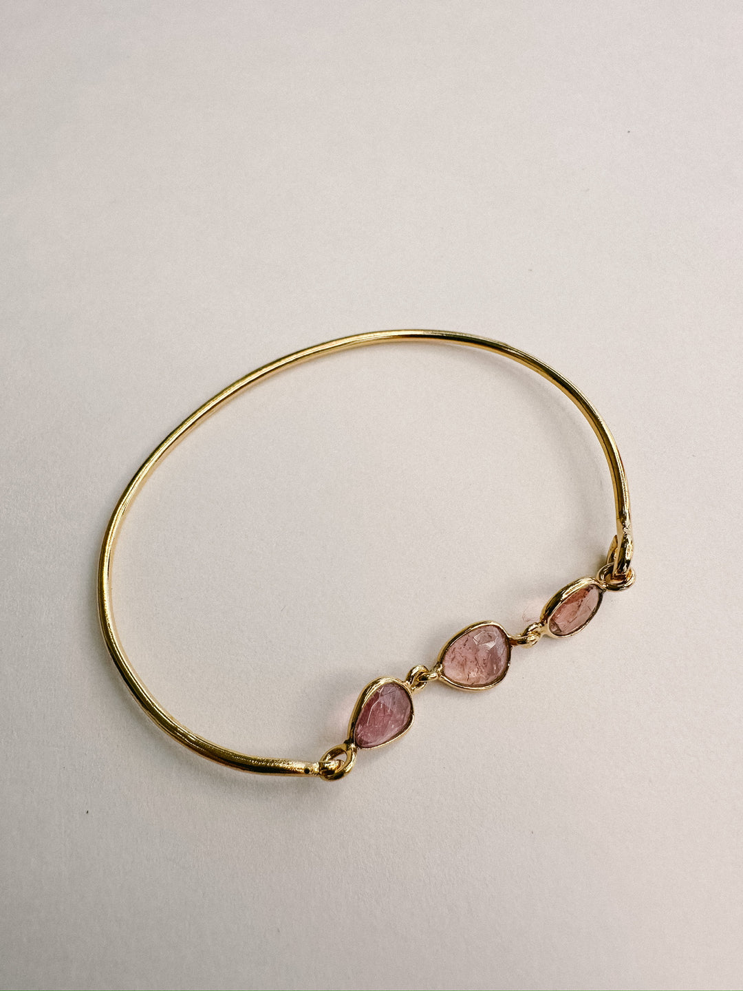 Tourmaline Gold Bangle - Pink