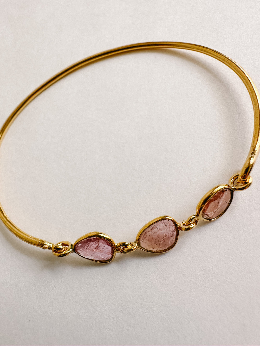 Tourmaline Gold Bangle - Pink
