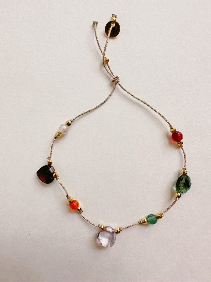 Martha Gemstone Bracelet - Three Hearts Green Tourmaline