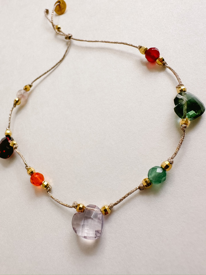 Martha Gemstone Bracelet - Three Hearts Green Tourmaline