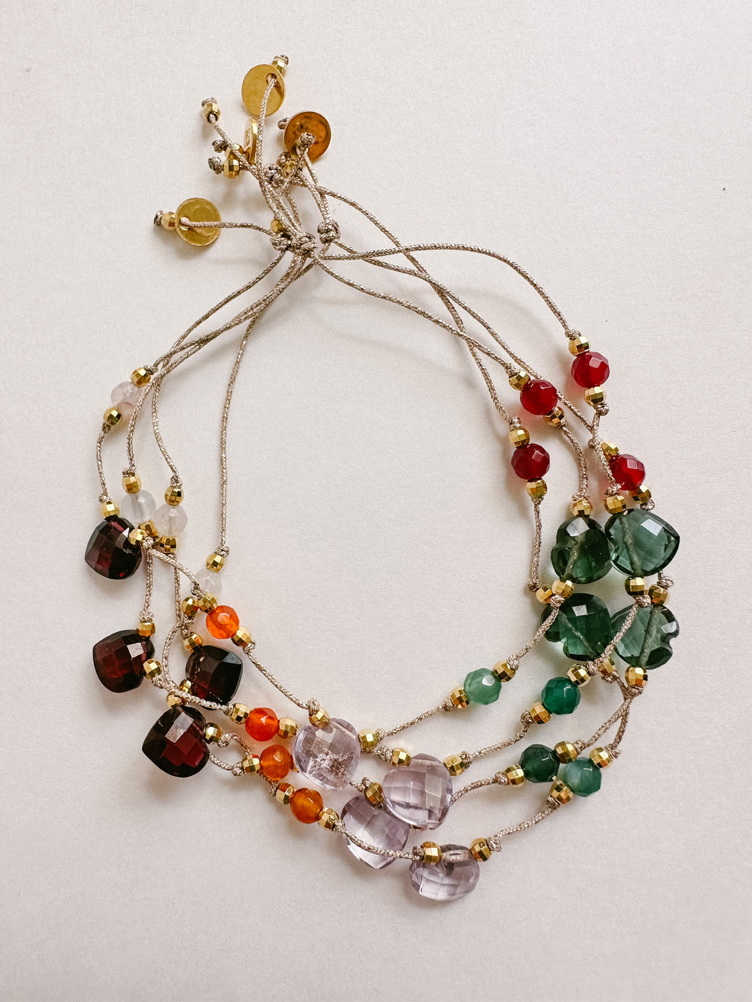 Martha Gemstone Bracelet - Three Hearts Green Tourmaline