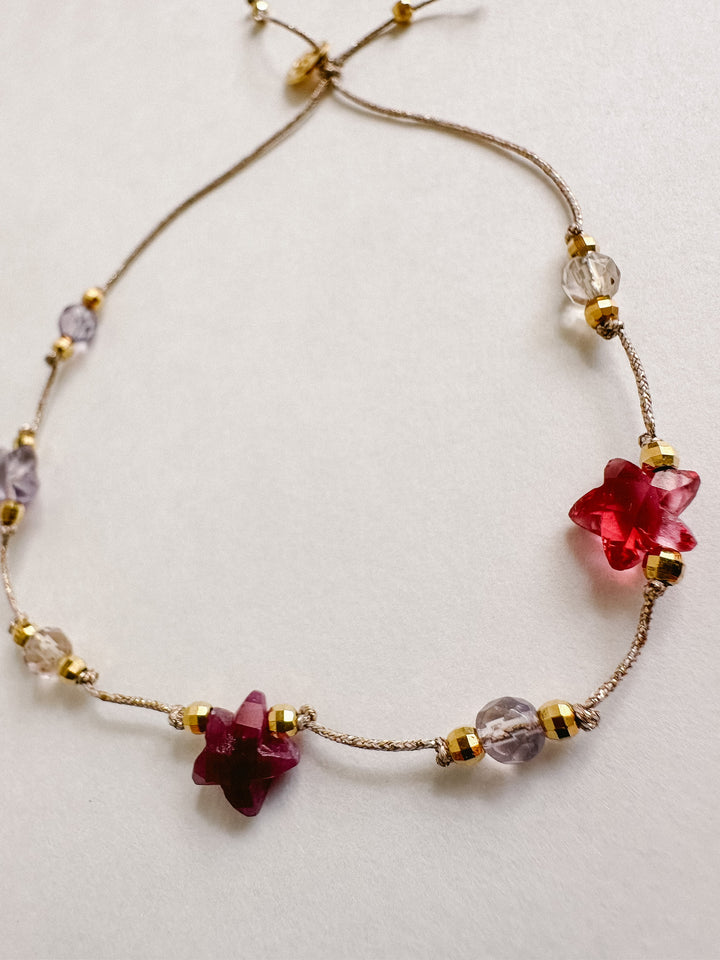 Martha Gemstone Bracelet - Three Stars Ruby