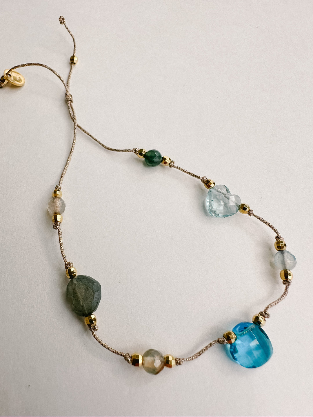 Martha Gemstone Bracelet - Three Hearts Blue Topaz