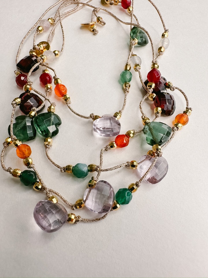 Martha Gemstone Bracelet - Three Hearts Green Tourmaline