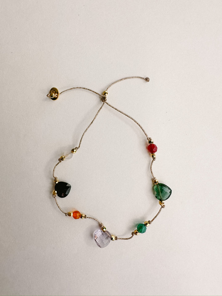 Martha Gemstone Bracelet - Three Hearts Green Tourmaline