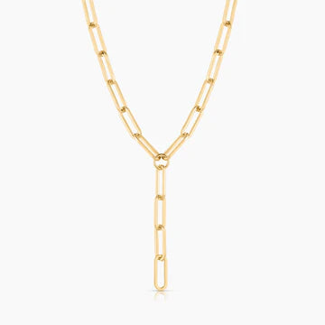 Allegra Lariat Necklace - Extra Chunky Paperclip Lariat Necklace