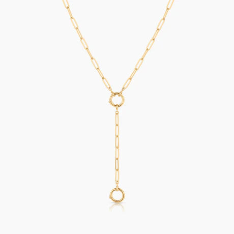 Finn Paperclip Charm Lariat Necklace