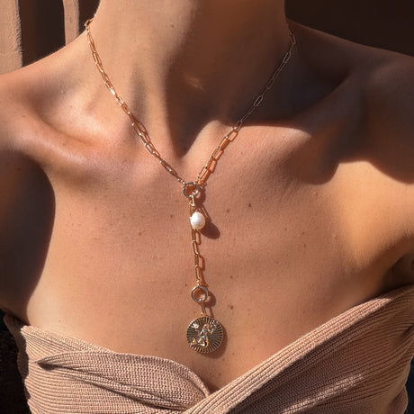 Finn Paperclip Charm Lariat Necklace