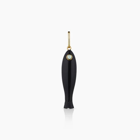 Fortuna Black Onyx Fish Charm