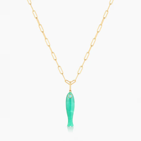 Fortuna Chrysoprase Fish Charm