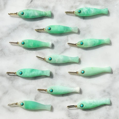 Fortuna Chrysoprase Fish Charm