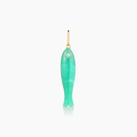 Fortuna Chrysoprase Fish Charm