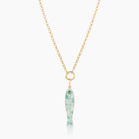 Fortuna Green Dot Fish Charm
