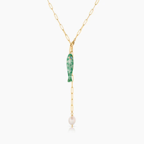 Fortuna Green Dot Fish Charm