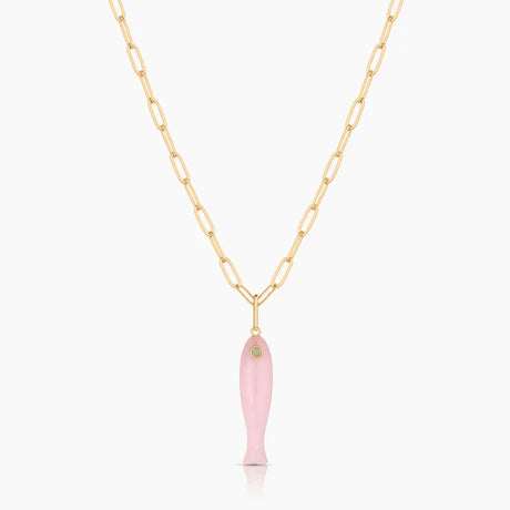 Fortuna Pink Jade Fish Charm