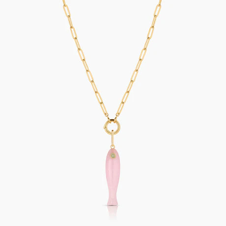 Fortuna Pink Jade Fish Charm