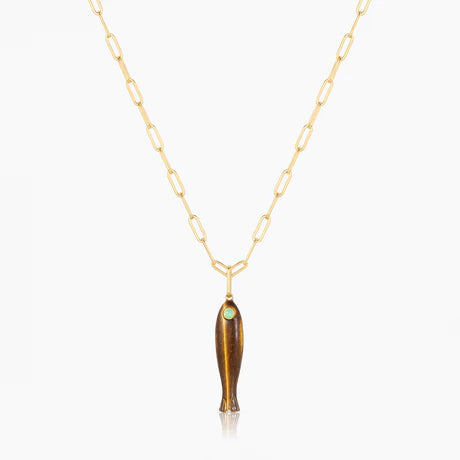 Fortuna Tiger's Eye Fish Charm