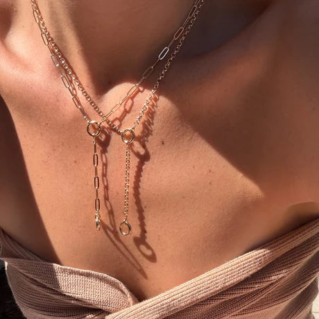 Vienna Rolo Charm Lariat Necklace