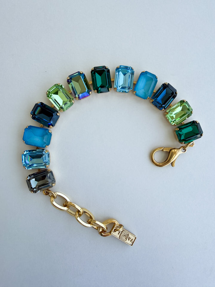 Erina Crystal Bracelet - Blue Green Mix