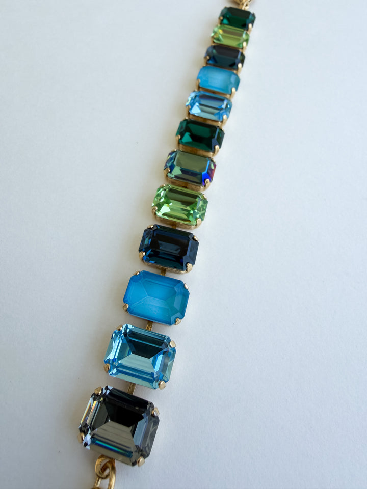 Erina Crystal Bracelet - Blue Green Mix