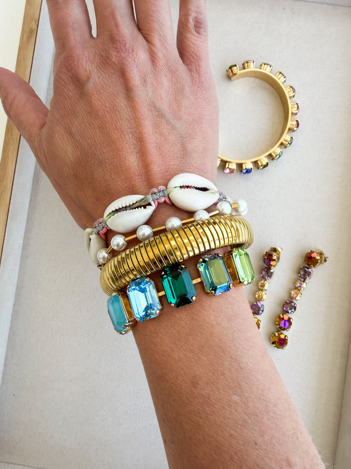 Erina Crystal Bracelet - Blue Green Mix
