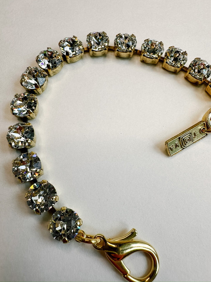 Izzy Crystal Bracelet - Antique Gold Clear