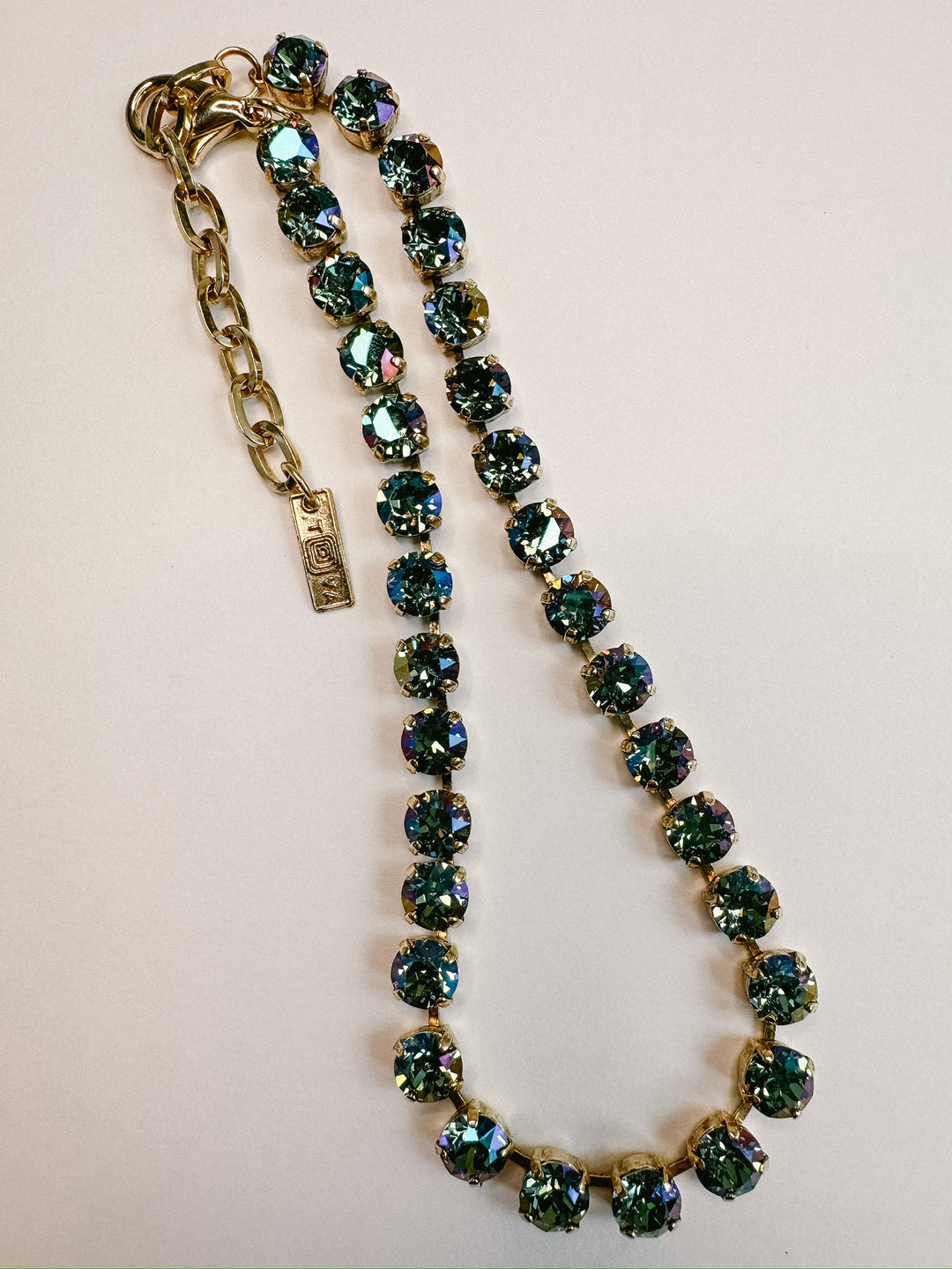 Oakland Crystal Necklace - Aqua Verde