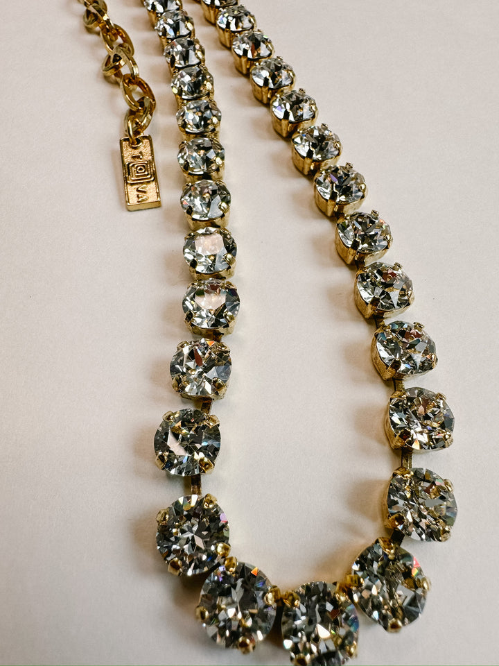 Oakland Crystal Necklace - Antique Gold Clear