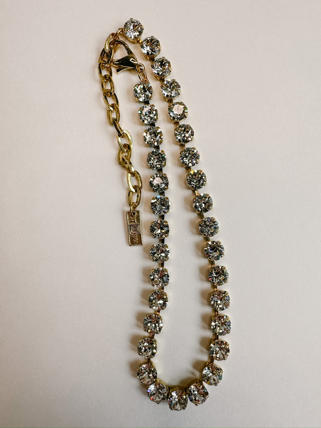 Oakland Crystal Necklace - Antique Gold Clear