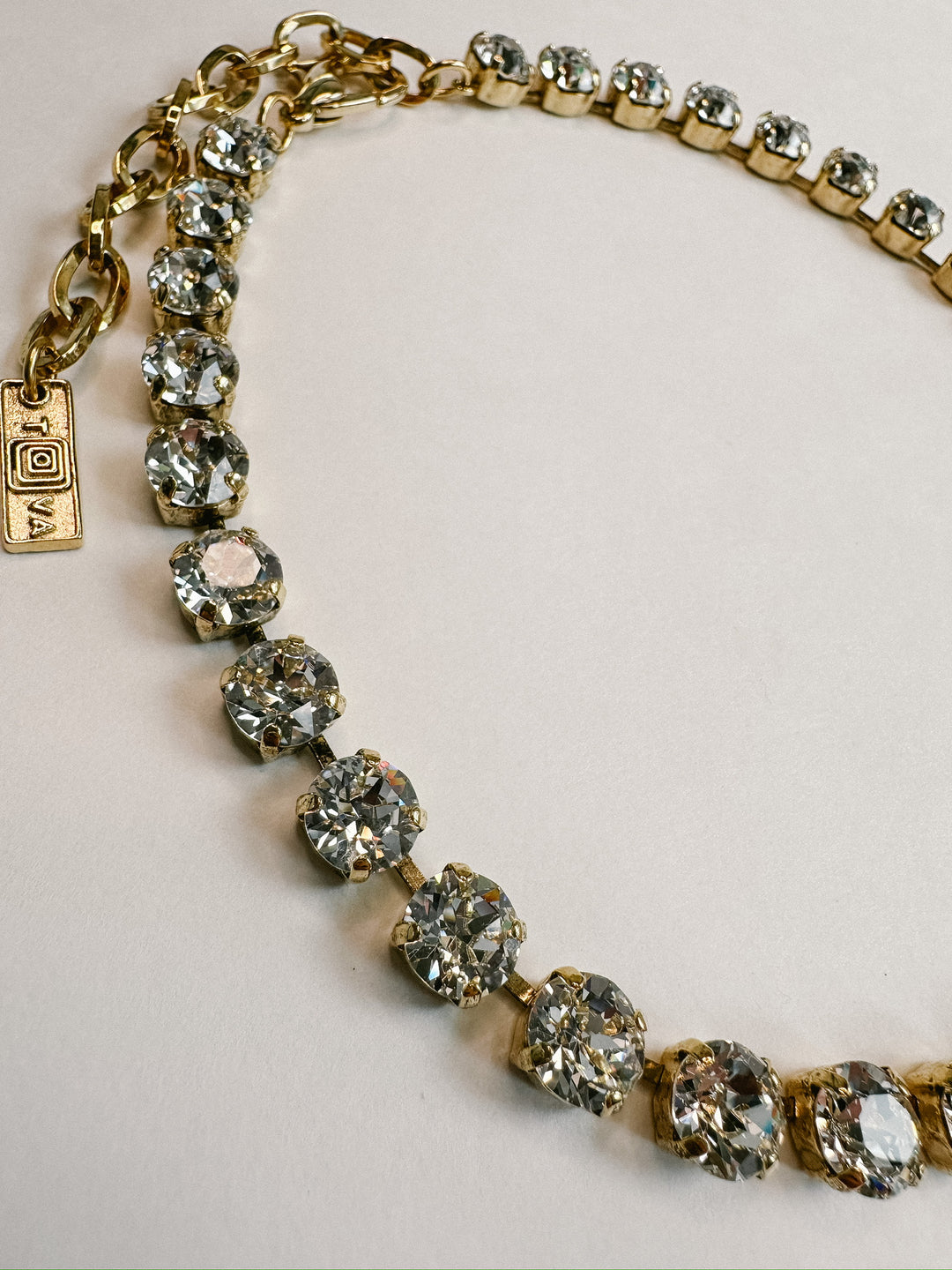 Oakland Crystal Necklace - Antique Gold Clear