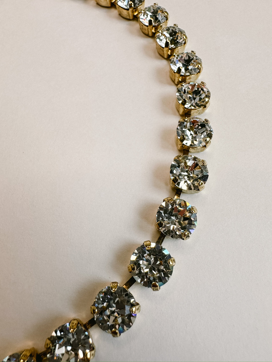 Oakland Crystal Necklace - Antique Gold Clear