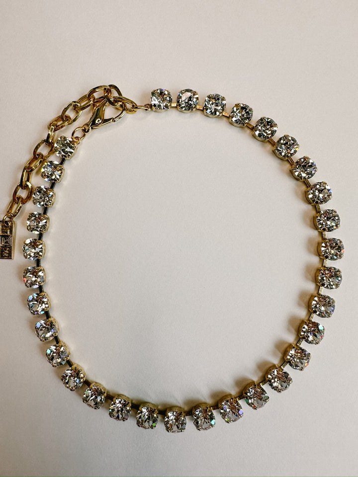 Oakland Crystal Necklace - Antique Gold Clear