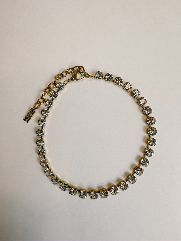 Oakland Crystal Necklace - Antique Gold Clear