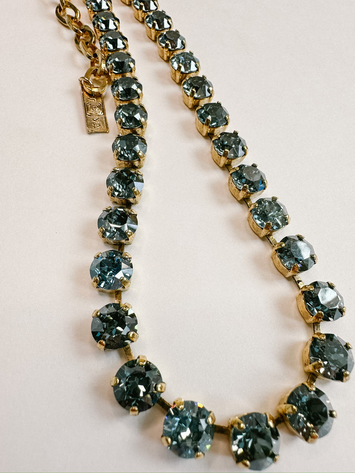 Oakland Crystal Necklace - Aquamarine Lustre