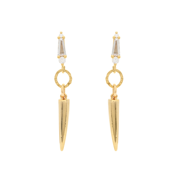 Gold & Cubic Zirconia Bronte Spike Dangle Earrings