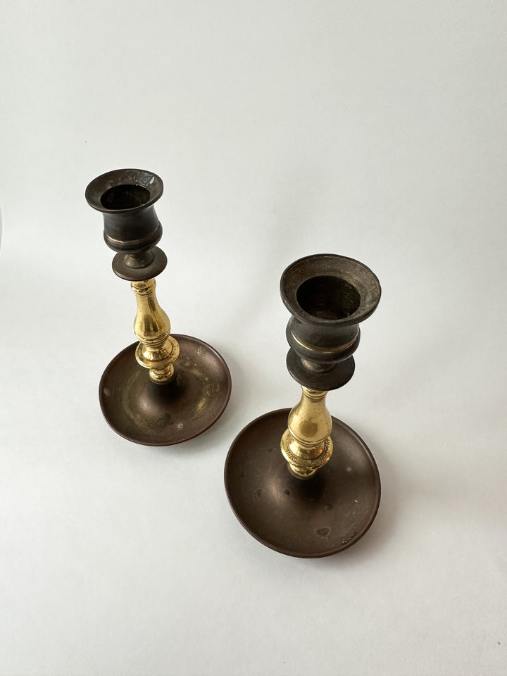 Vintage Brass Candlestick Holders