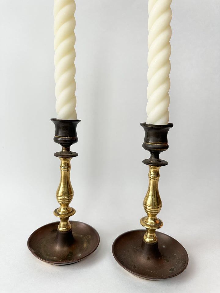 Vintage Brass Candlestick Holders