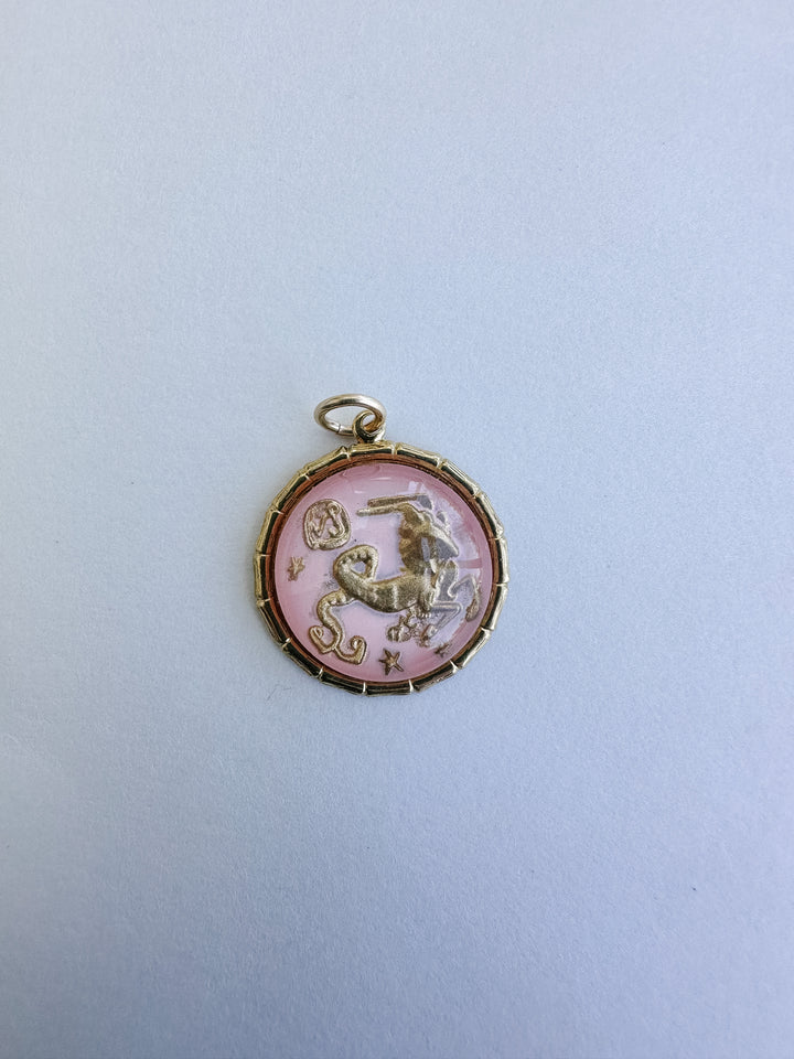 Vintage Glass Zodiac Charms - Medium