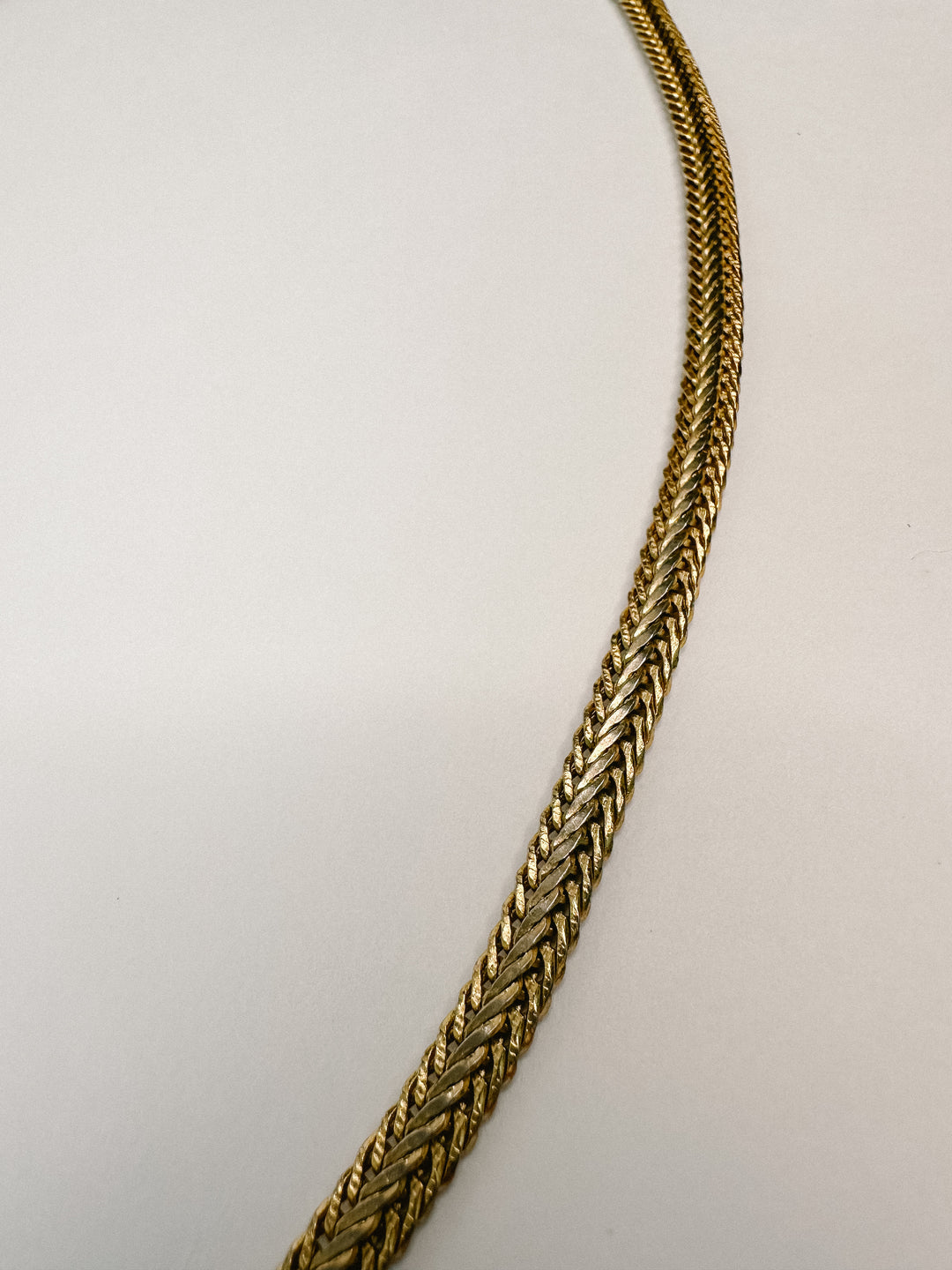 Vintage 24" Long Gold Woven Necklace