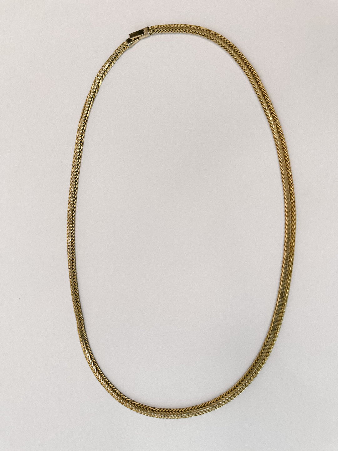 Vintage 24" Long Gold Woven Necklace