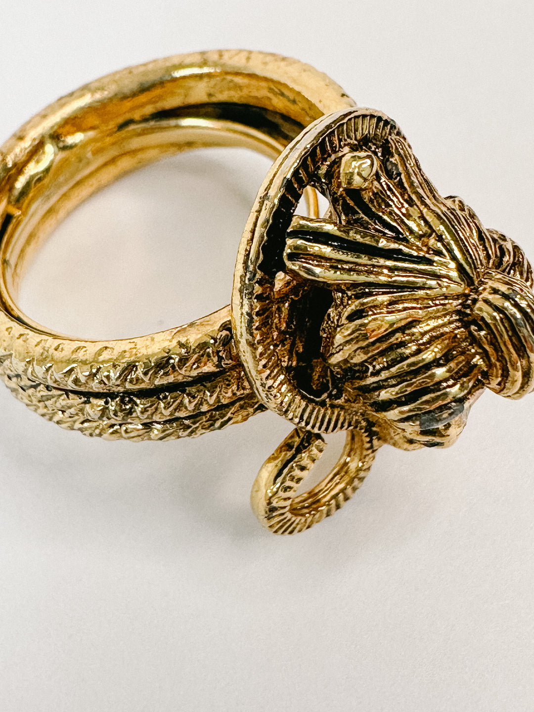 Vintage Gold Lion Cocktail Ring