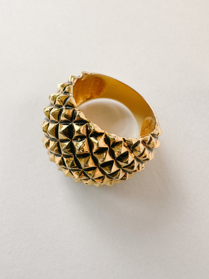 Vintage Gold Spiked Cocktail Ring