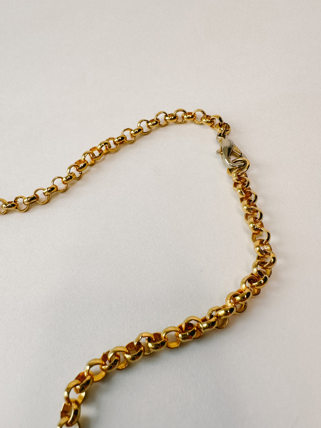 Vintage 18" Long Gold Heart Charm Necklace