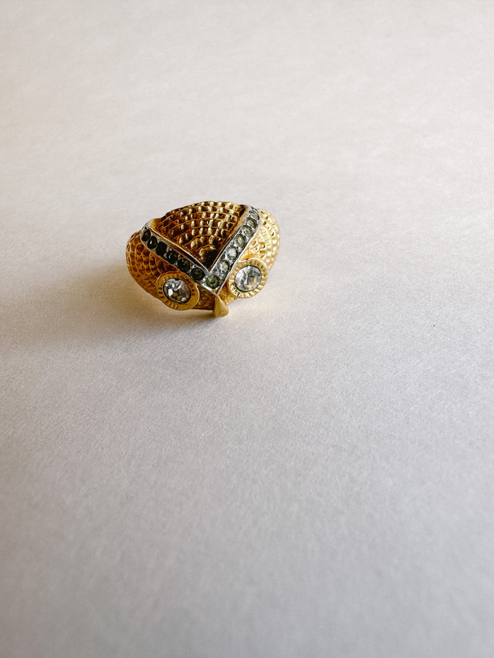 Vintage Owl Gold Cocktail Ring