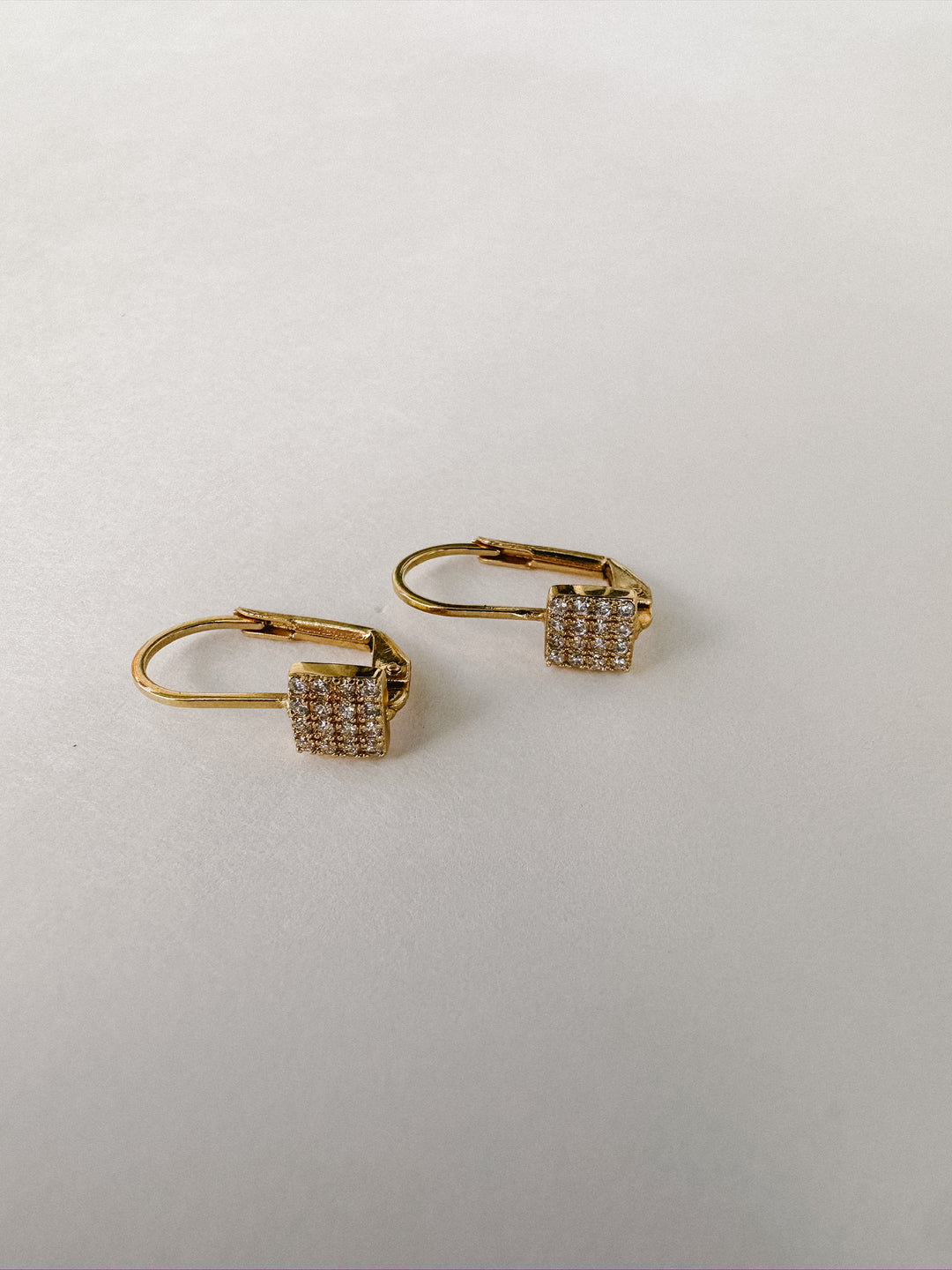Vintage Paris Crystal Square Box Pin Earrings